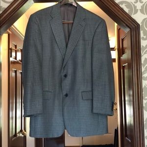 Hart Schaffer Marx blue check sport coat 42L